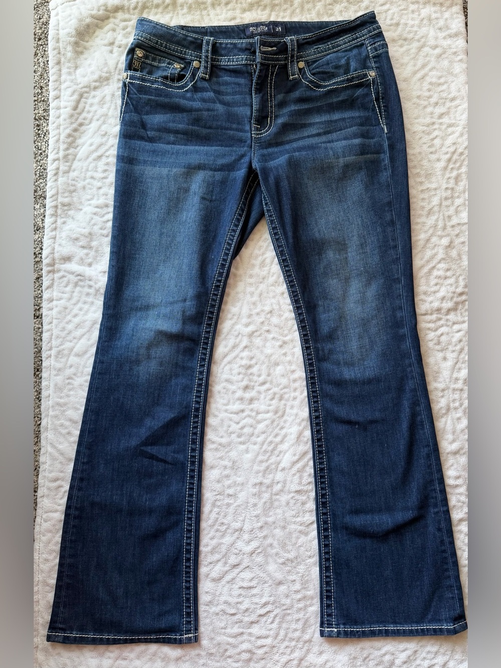 Miss Me Mid-Rise Bootcut Jeans Women’s Size 31 Dark Wash - Picture 2 of 14